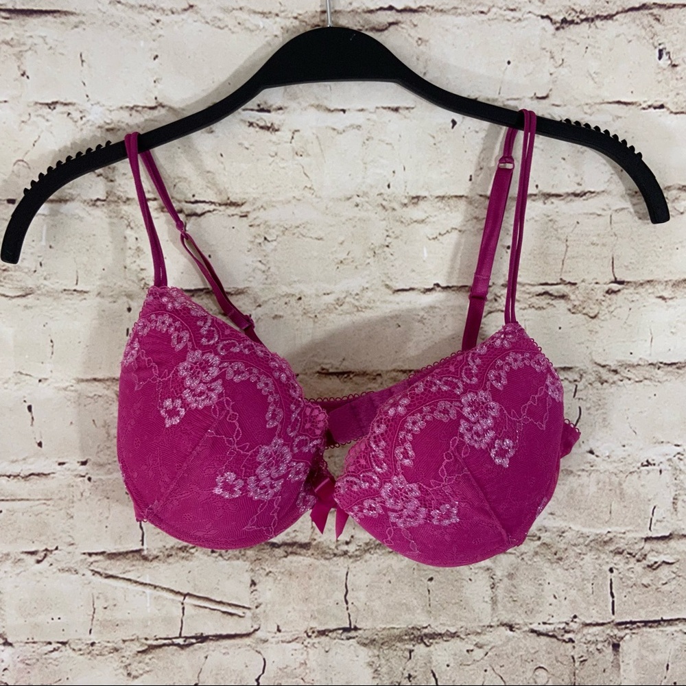 Pink H&M lace push up bra size 36B